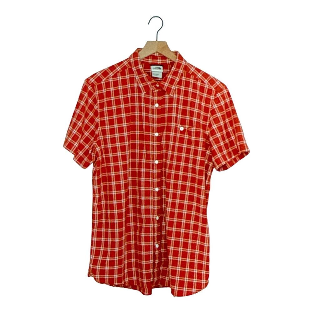 The North Face Hemp Blend Plaid Short Sleeve Button Down Shirt Men’s Large L - Picture 9 of 9